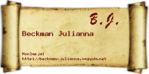 Beckman Julianna névjegykártya